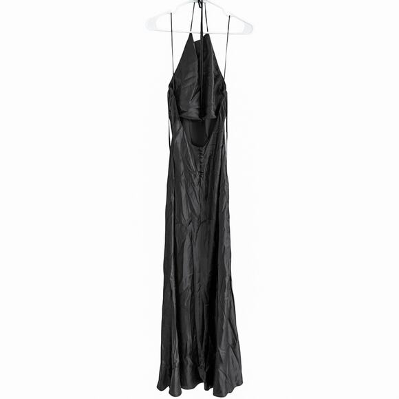 Reformation Jeany Silk Dress Black - Picture 8 of 12